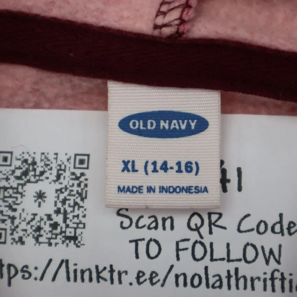 Old Navy Sweater Girls XL Pink Tie Dye Long Sleeve Pocket Pull Over Hoodie